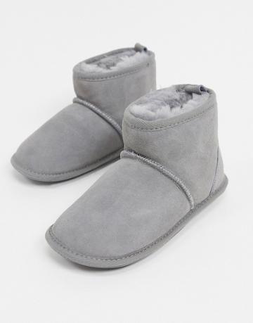 Sheepskin By Totes Boot Slippers In Gray-grey