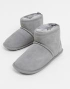 Sheepskin By Totes Boot Slippers In Gray-grey