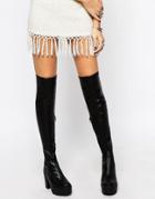 Asos Ka Ching Over The Knee Boots - Black