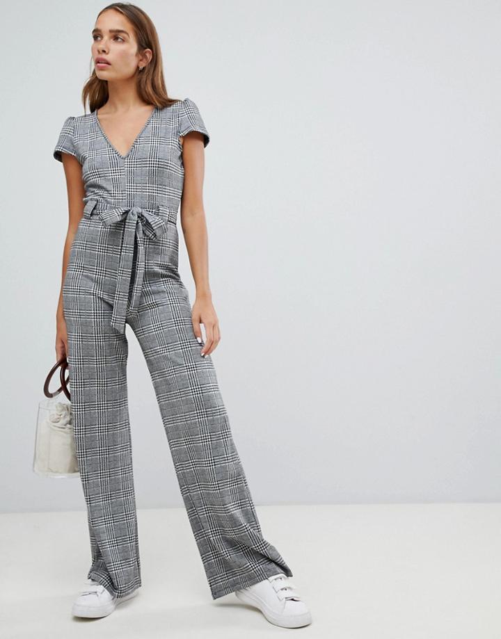 Asos Design 70s Check Jumpsuit - Multi