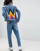 Wrangler Denim Jacket With Rainbow W - Blue