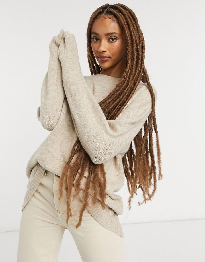 Only Oversized Sweater In Beige-neutral