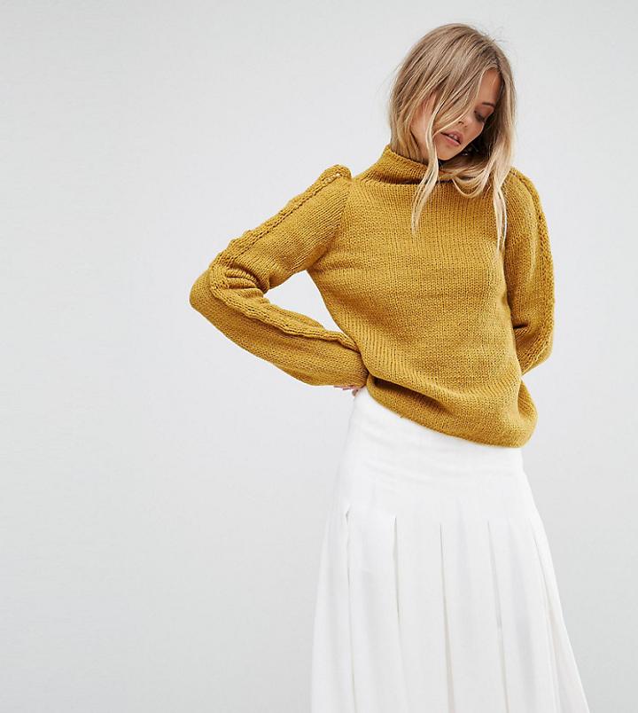 Oneon Hand Knitted Ruffle Sweater - Yellow