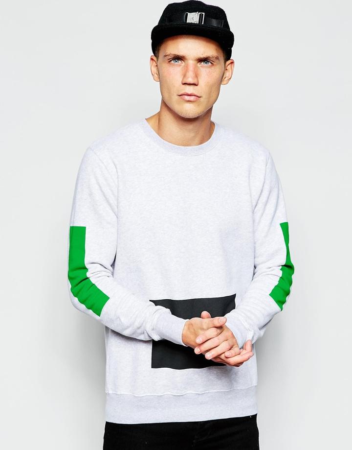 Han Sweatshirt With Color Block - Gray