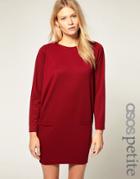 Asos Petite Exclusive Elliptical Dress With Jet Pockets - Red