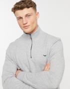 Threadbare 1/4 Zip Mix And Match Sweatshirt In Gray Heather-grey