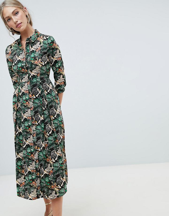 Warehouse Sahara Shirt Dress - Black