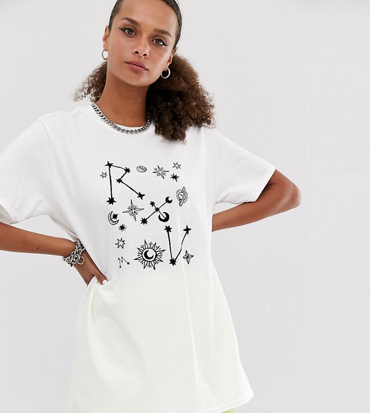 Reclaimed Vintage Inspired T-shirt With Moon And Stars Print - White