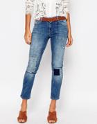 Vero Moda Patchwork Ankle Grazer Jeans - Denim