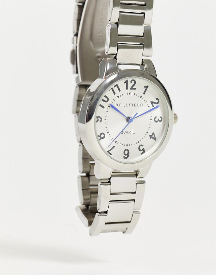 Bellfield Womens Silver Watch With White Dial