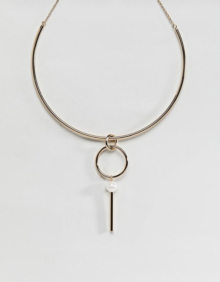 Fiorelli Gold Plated Hoop Drop Necklace - Gold
