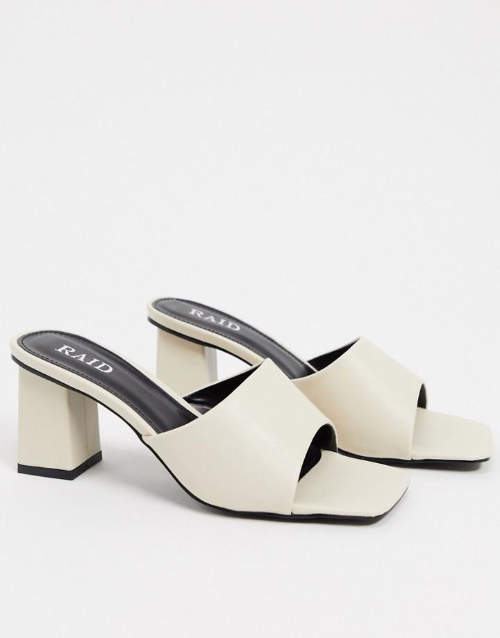 Raid Pia Mules In Cream-white