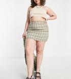 Heartbreak Plus Tailored Mini Skirt In Sage Check - Part Of A Set-multi