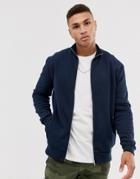Asos Design Jersey Track Top In Navy - Navy