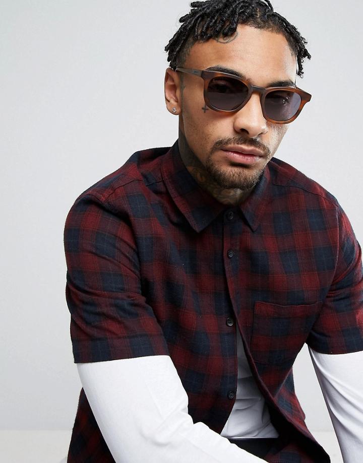 Raen Suko Square Sunglasses In Matte Rootbeer - Red
