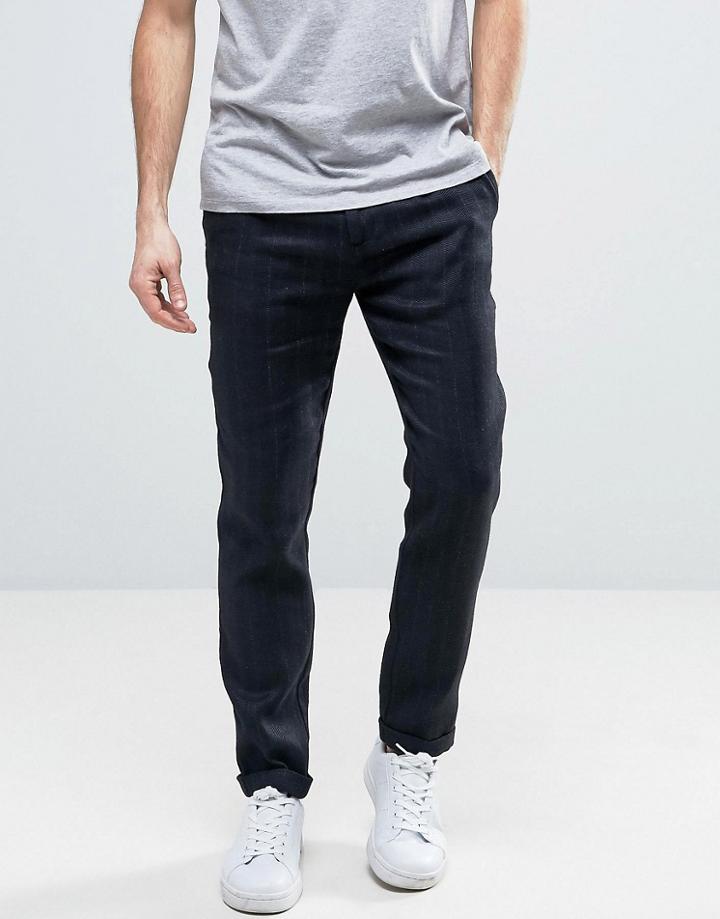 Sisley Pants In Relaxed Fit With Herringbone Stripe - Gray