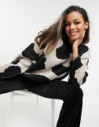 Asos Design Sweater In Large Animal Pattern-multi