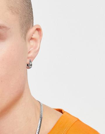 Wftw Palacio Stone Hoop Earrings In Silver