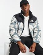 The North Face 1996 Retro Nuptse Printed Jacket In Gray