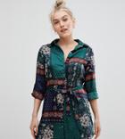 Parisian Petite Scarf Print Shirt Dress - Multi