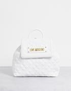 Love Moschino Quilted Backpack In White