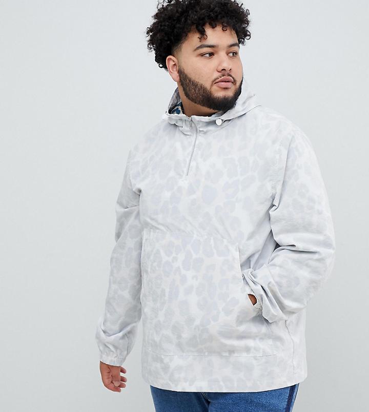 Asos Design Plus Windbreaker In Leopard Print - Multi