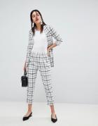 Stradivarius Co-ord Grid Check Trousers - Black