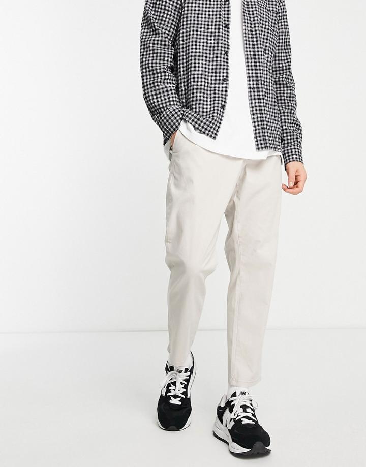 Only & Sons Cropped Slim Fit Chinos In Beige-neutral