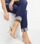 Glamorous Wide Fit Barely There Heeled Sandals In Gold