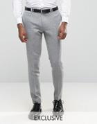 Noak Skinny Suit Pants With Turn Up - Gray