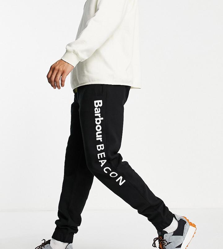 Barbour Beacon Side Logo Sweatpants In Black Exclusive At Asos