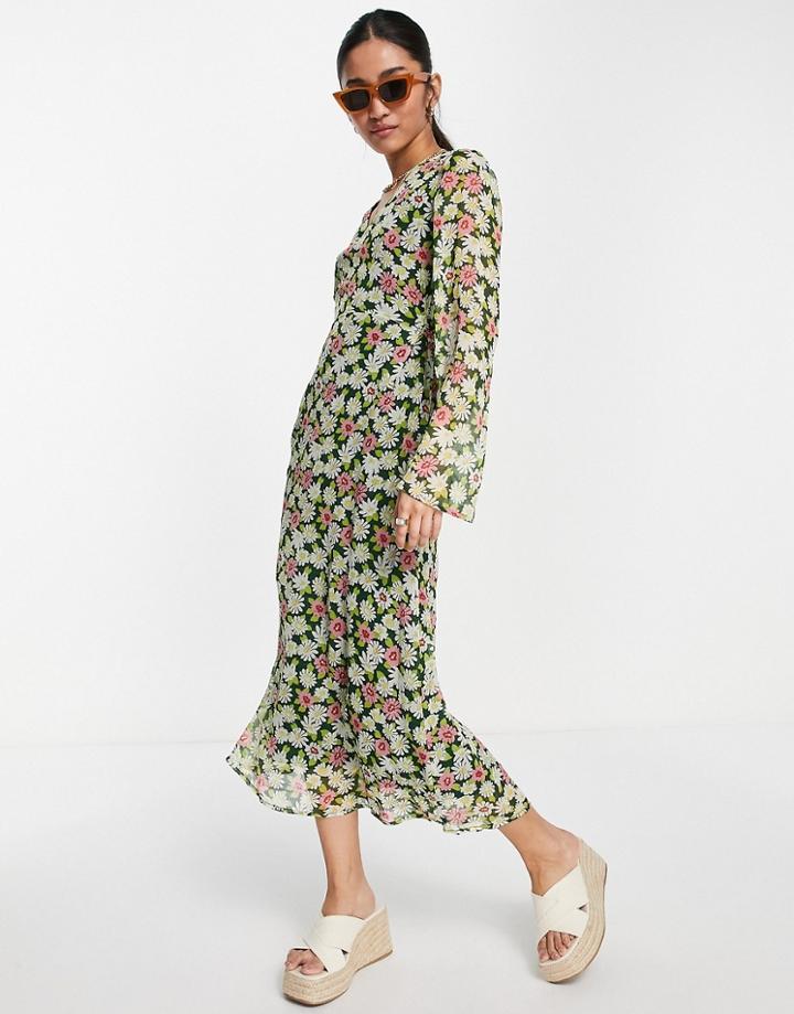Y.a.s Verona Midi Dress In Green Multi