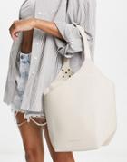 French Connection Asymmetric Tote Bag In Cream-white