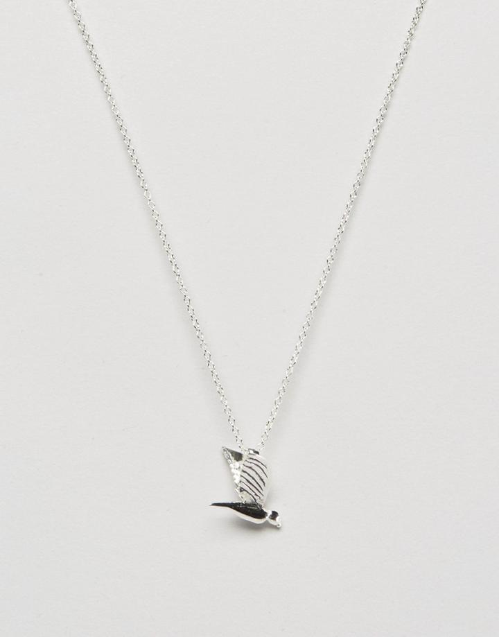 Asos Sterling Silver Special Gift Swallow Necklace - Silver