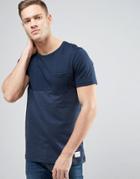 Jack & Jones Core T-shirt With Black Panel And Pocket - Navy