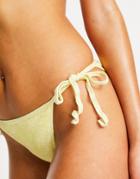 Warehouse Crinkle Bikini Bottom In Yellow