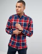 Esprit Slim Fit Long Sleeve Check Shirt - Red