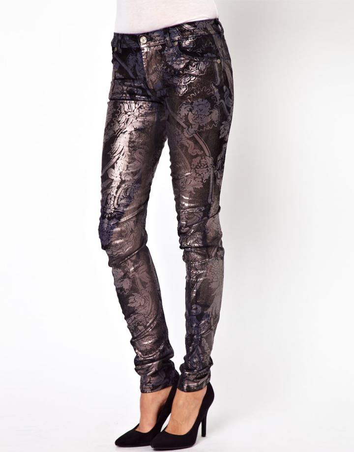Vivienne Westwood Anglomania For Lee Bent Jean In Black Flock