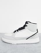 Pull & Bear High Top Sneakers In Gray-blue