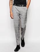 Rudie Slim Fit Heritage Check Suit Pants - Gray