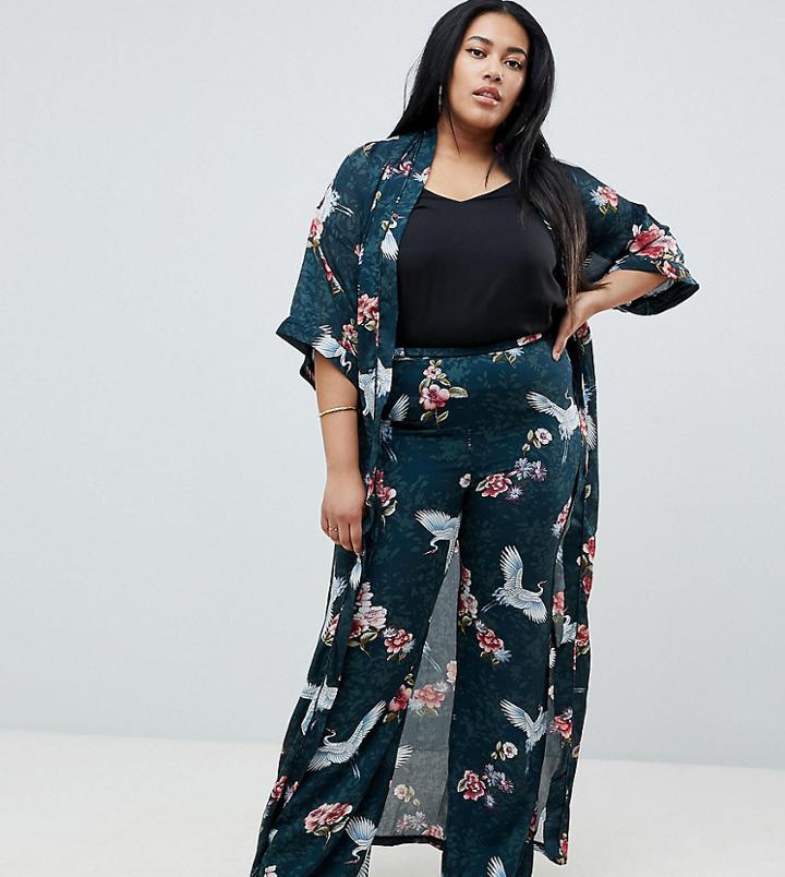 Club L Plus Wide Leg Printed Pants - Multi