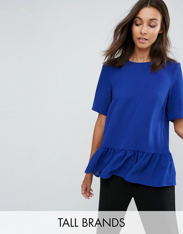 Y.a.s Tall Citrulla Peplum Top - Blue