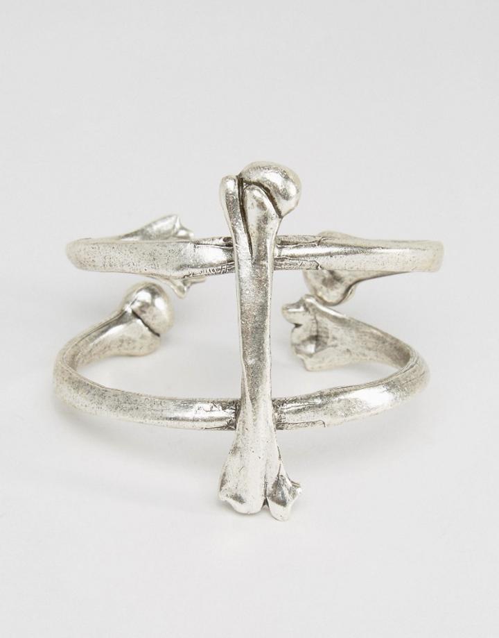 Low Luv Silver Plated Bone Bracelet - Silver