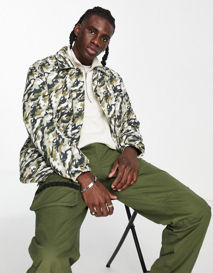 Topman Coach Jacket In Blurred Camo Print-multi