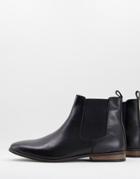French Connection Leather Chelsea Boots In Black