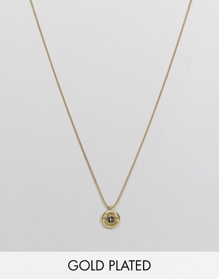 Lovebullets Love Cartridge Pendant Necklace In 18 Carat Plated Gold - Gold