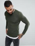 Pull & Bear Double Layer Sweatshirt In Khaki - Red