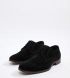 Asos Design Derby Shoes In Black Suede With Natural Sole - Black