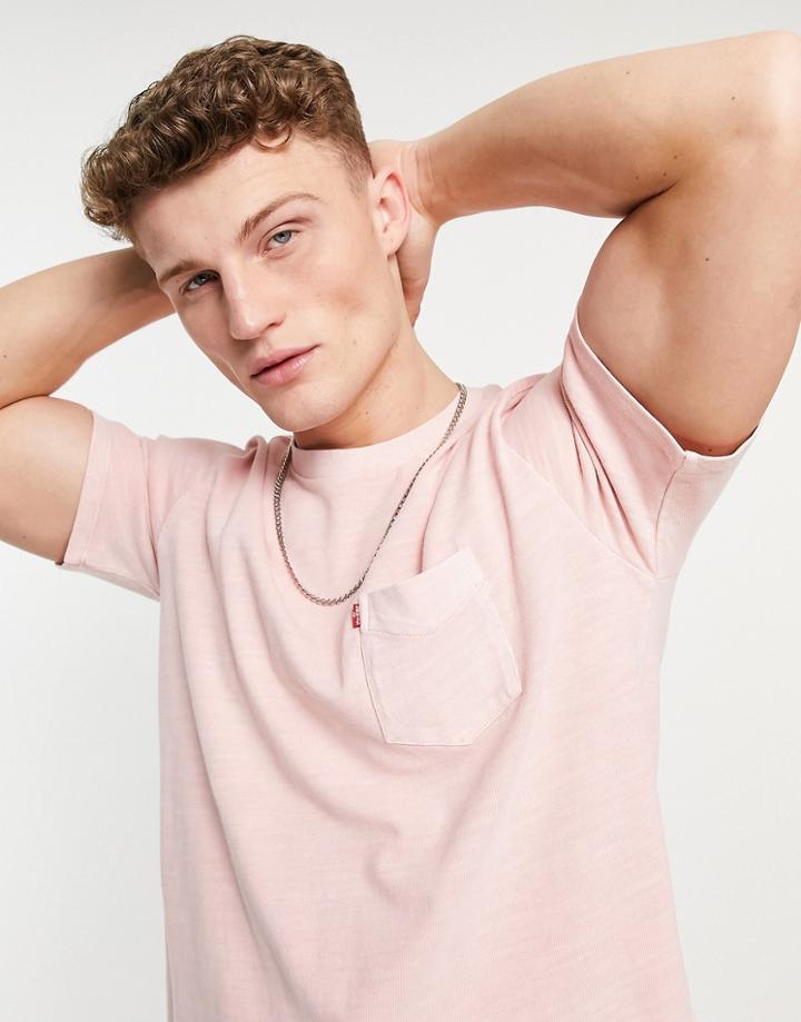 Levi's Relaxed Fit Pocket T-shirt In Garment Dye Powder Pink