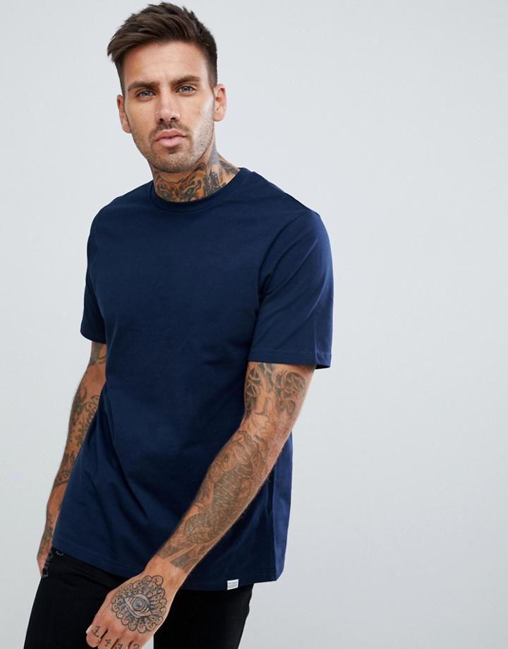 Pull & Bear Join Life Basic T-shirt In Navy - Navy